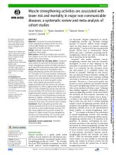 Las actividades de fortalecimiento muscular se asocian con un menor riesgo y mortalidad en las principales enfermedades no transmisibles: una revisión sistemática y un metanálisis de estudios de cohorte