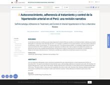 Autoconocimiento, adherencia al tratamiento y control de la hipertensión arterial en el Perú: una revisión narrativa