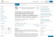 Consumo de dulces y sobrepeso, obesidad y resultados relacionados en niños y adolescentes: una revisión sistemática y un metanálisis