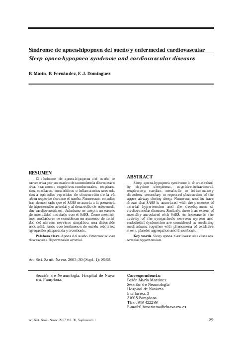 Síndrome de apnea-hipopnea del sueño y enfermedad cardiovascular