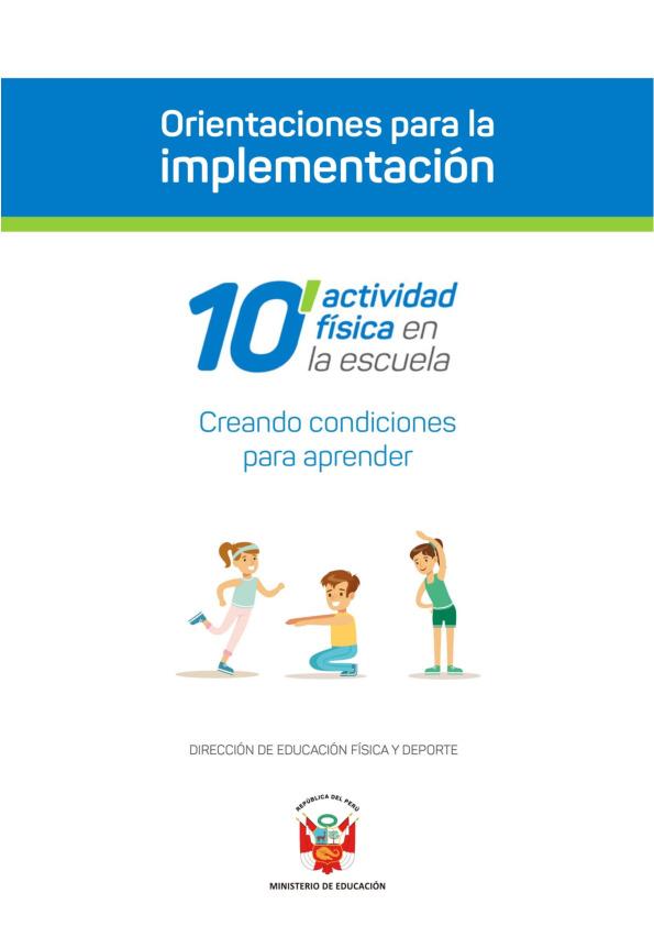 Orientaciones para la implementación de 10 minutos de actividad física