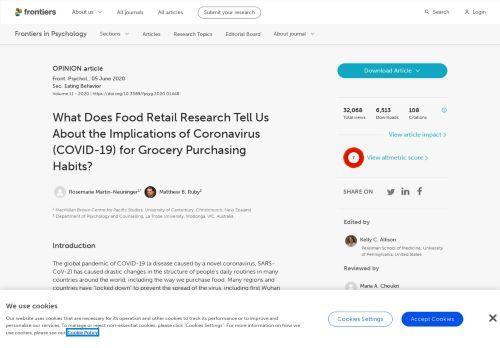 ¿Qué nos dice la investigación sobre el comercio minorista de alimentos sobre las implicaciones del coronavirus (COVID-19) en los hábitos de compra de alimentos?