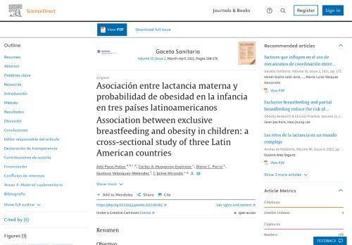 Asociación entre lactancia materna y probabilidad de obesidad en la infancia en tres países latinoamericanos.