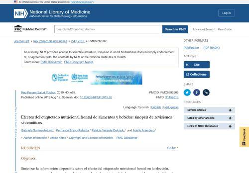 Efectos del etiquetado nutricional frontal de alimentos y bebidas: sinopsis de revisiones sistemáticas